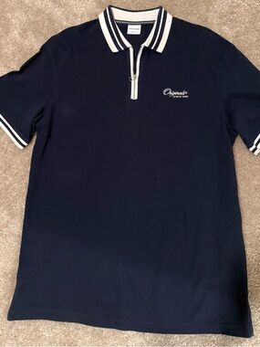 Jack and Jones Navy Polo with Contrast White Trim Mens
